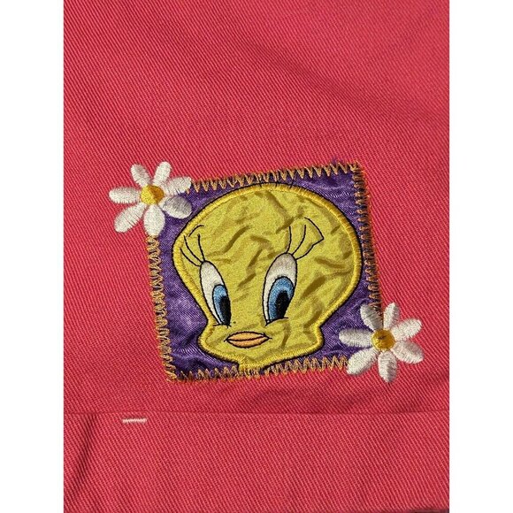 Vtg 1997 Warner Brothers Looney Tunes Tweety Bird Pink Shorts Girls Size 12 - Picture 2 of 16